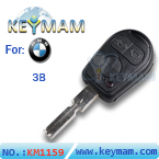 BMW 4 track 3 button remote key shell (with plastic mat)